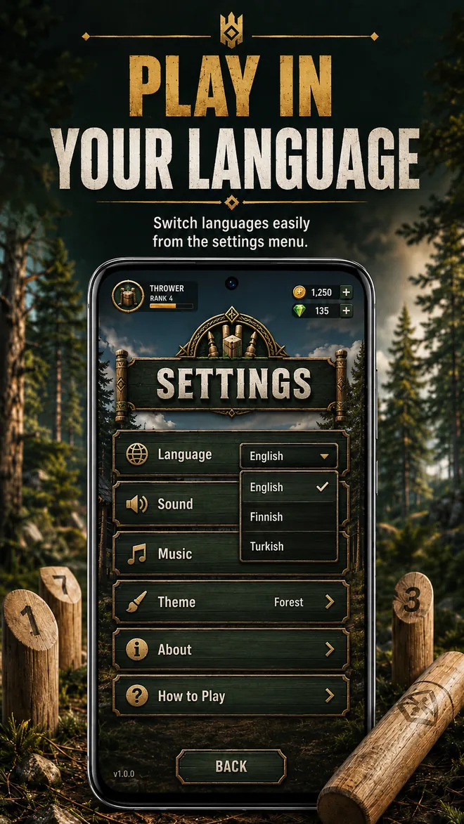 Language selection screen